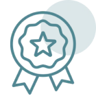 Award badge with star icon